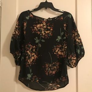 Black and Floral Top